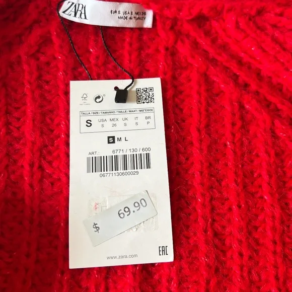 Long Oversized Red Sweater Cardigan - Picture 4 of 5